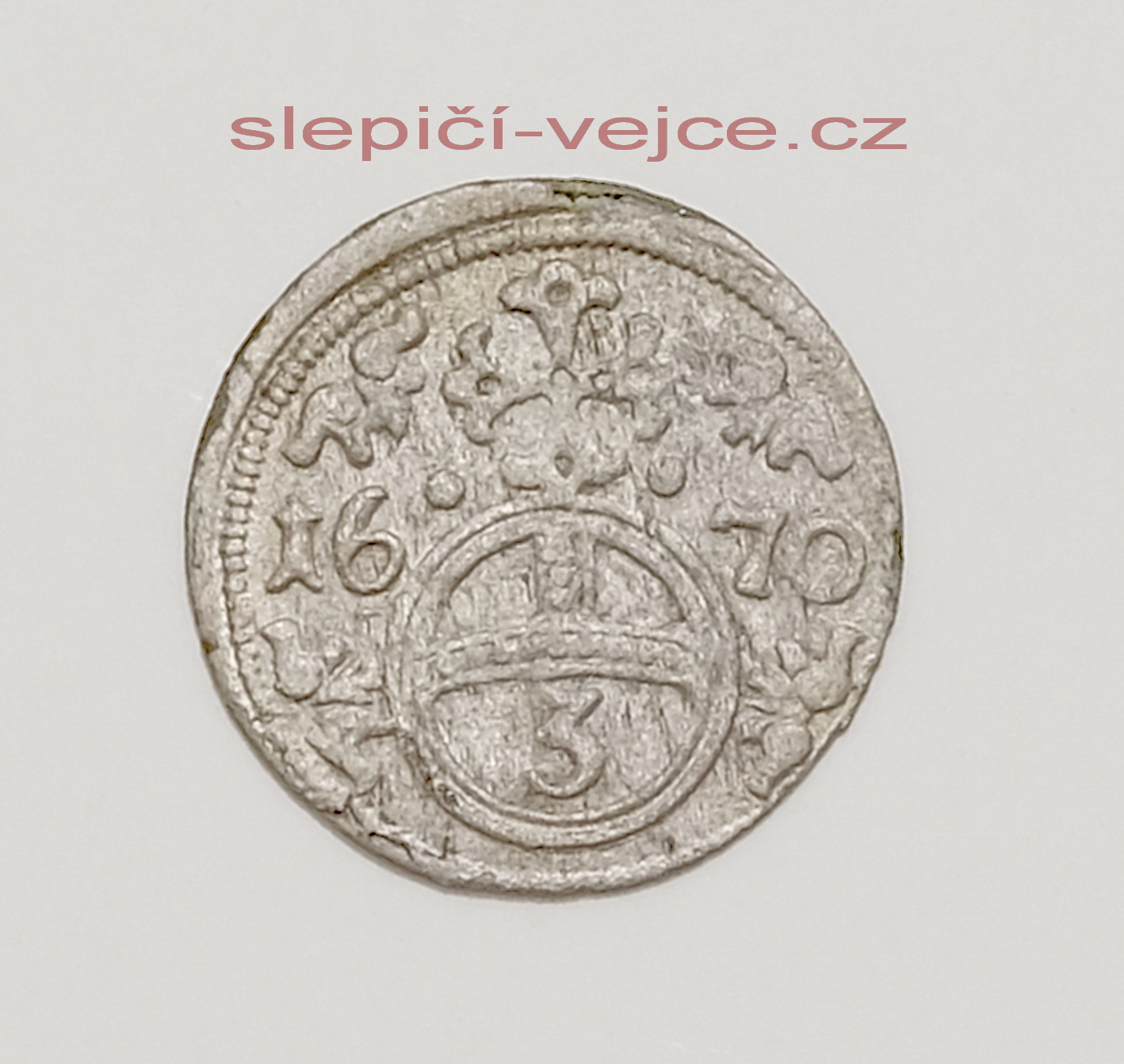 Stříbrná mince, z roku 1670, krejcar